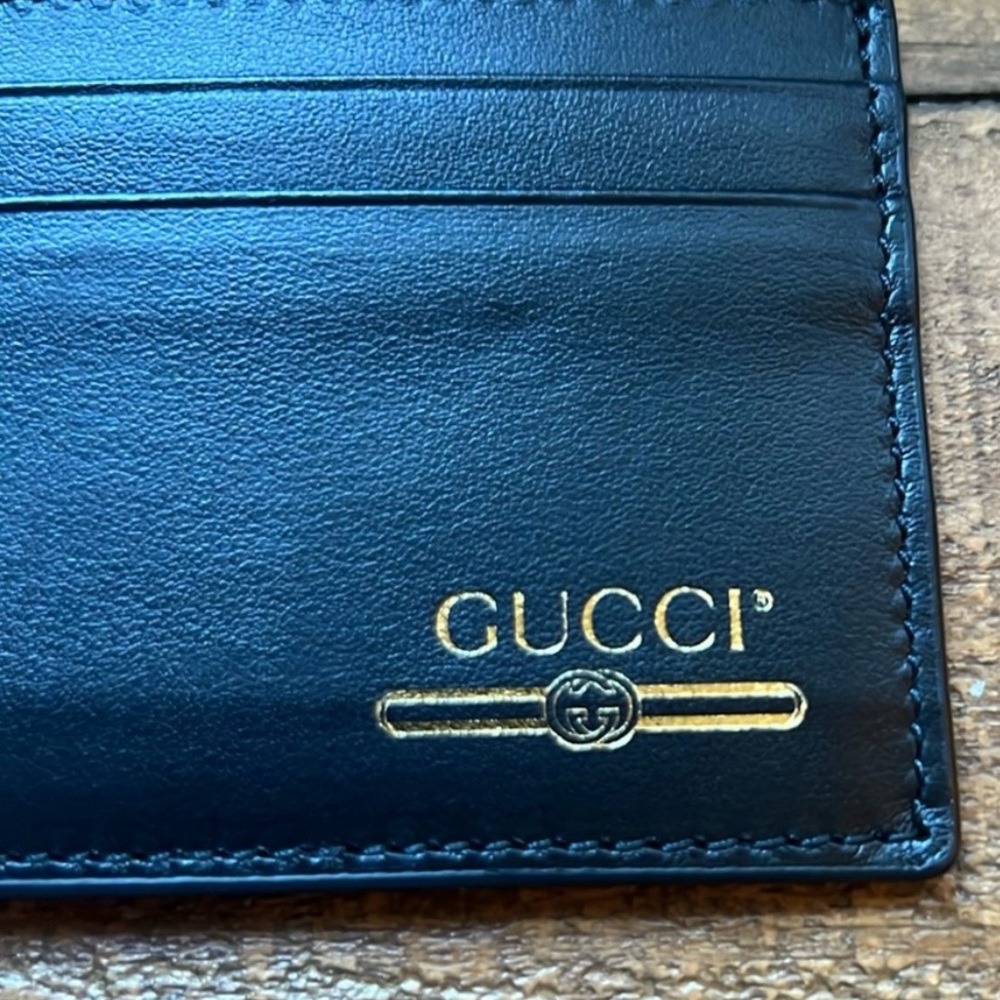 Gucci Black Card Holder with Gold GG Logo - Picture 4 of 4